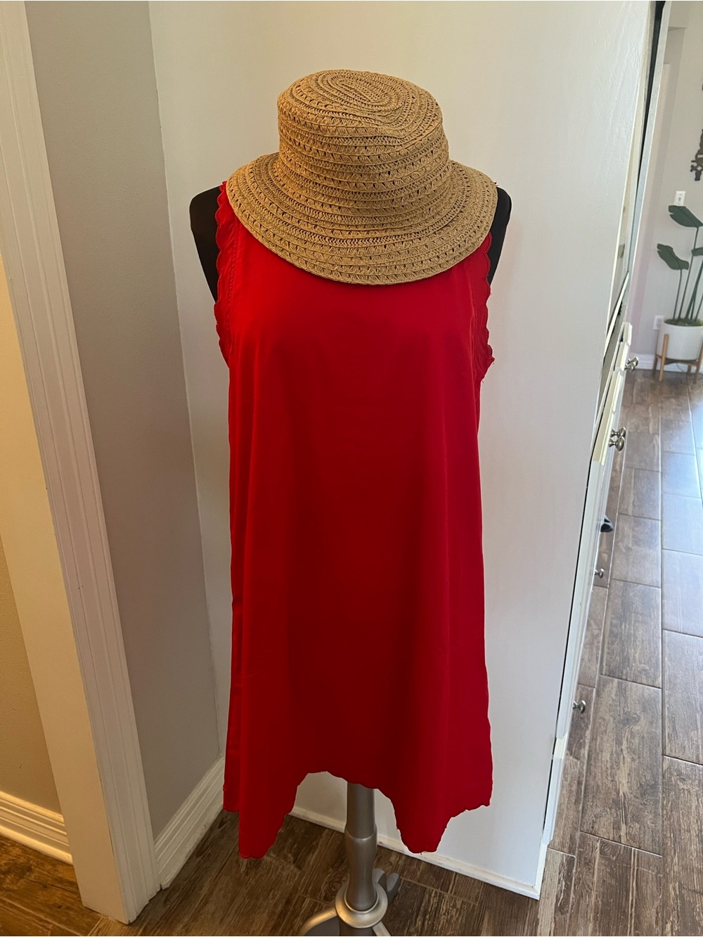 TCEC Vibrant Red Dress with Clean Label Detail